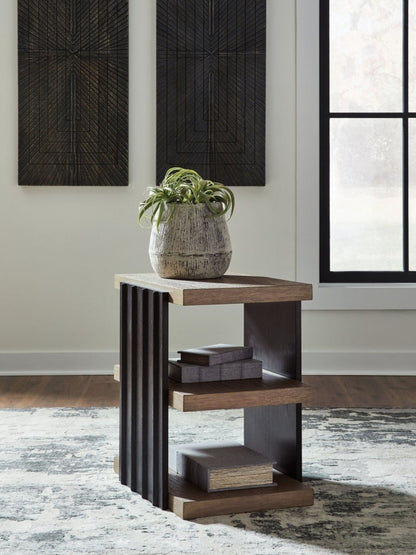 Rylandyn - Rectangular End Table - Black / Light Brown End Tables by Signature Design by Ashley® - Walls Furniture & Mattress