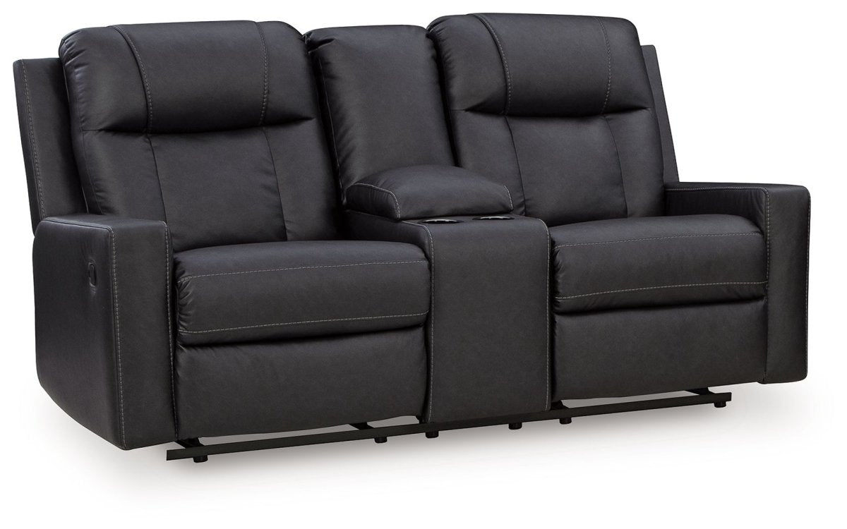 Mackmenville - Double Reclining Loveseat With Console Reclining Loveseats by Benchcraft® - Walls Furniture & Mattress