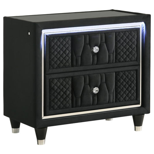 Lorient - 2-Drawer LED Nightstand With USB