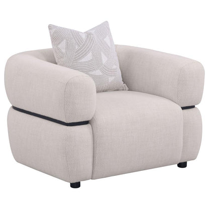 Jeanette - Fabric Upholstered Round Arm Accent Chair - Beige Arm Chairs by Coaster Fine Furniture - Walls Furniture & Mattress