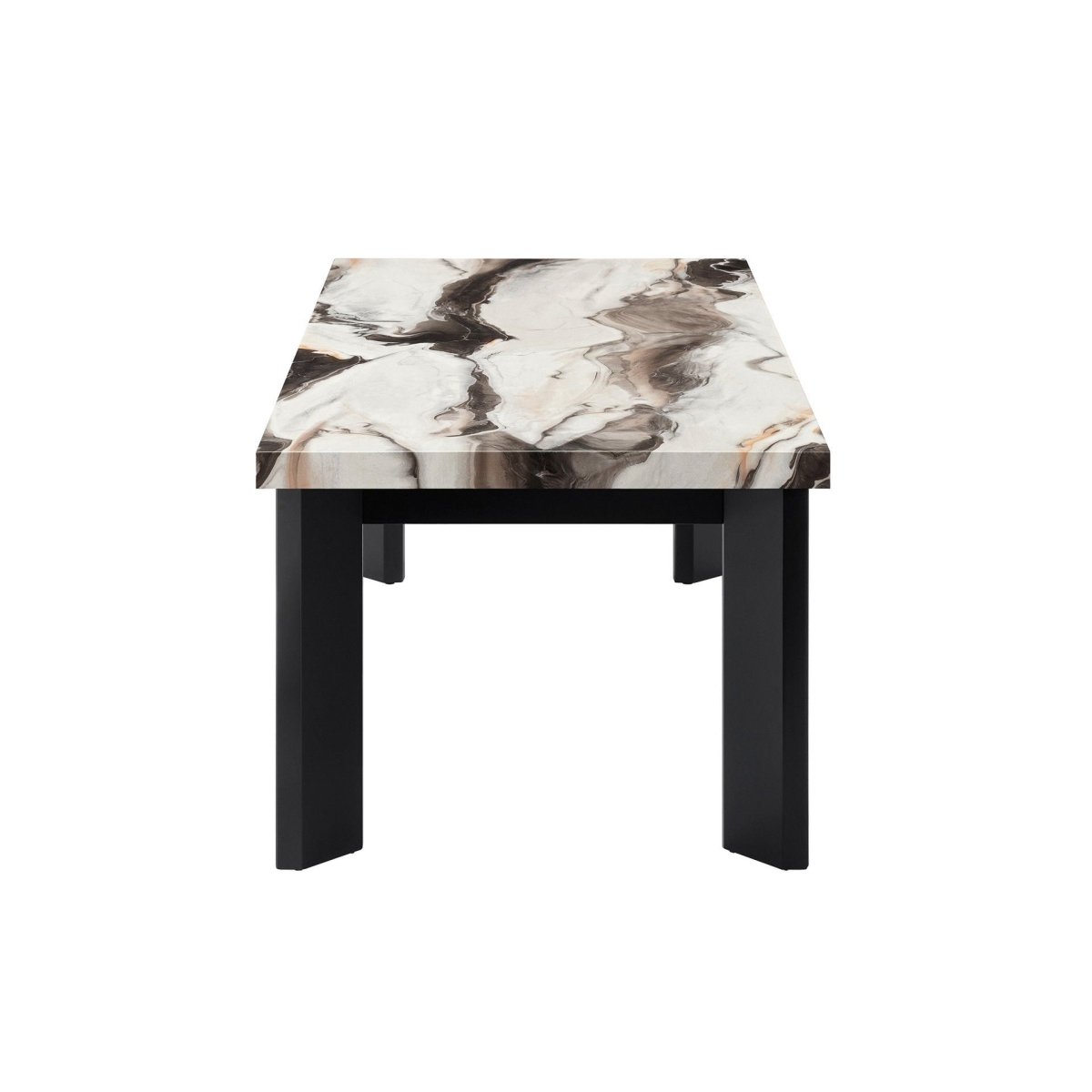 Strata - Faux Marble 3 Piece Occasional Set (1 Coffee & 2 End Tables) - Black / White Table Sets by New Classic - Walls Furniture & Mattress