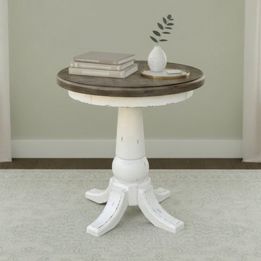 Turnberry Park - Round End Table - White End Tables by Liberty Furniture - Walls Furniture & Mattress