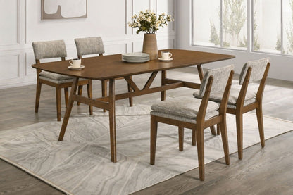 Miller - 5 Piece Set (78" Dining Table With 4 Side Chairs) - Walnut / Gray 5 Piece Dining Room Sets by New Classic - Walls Furniture & Mattress