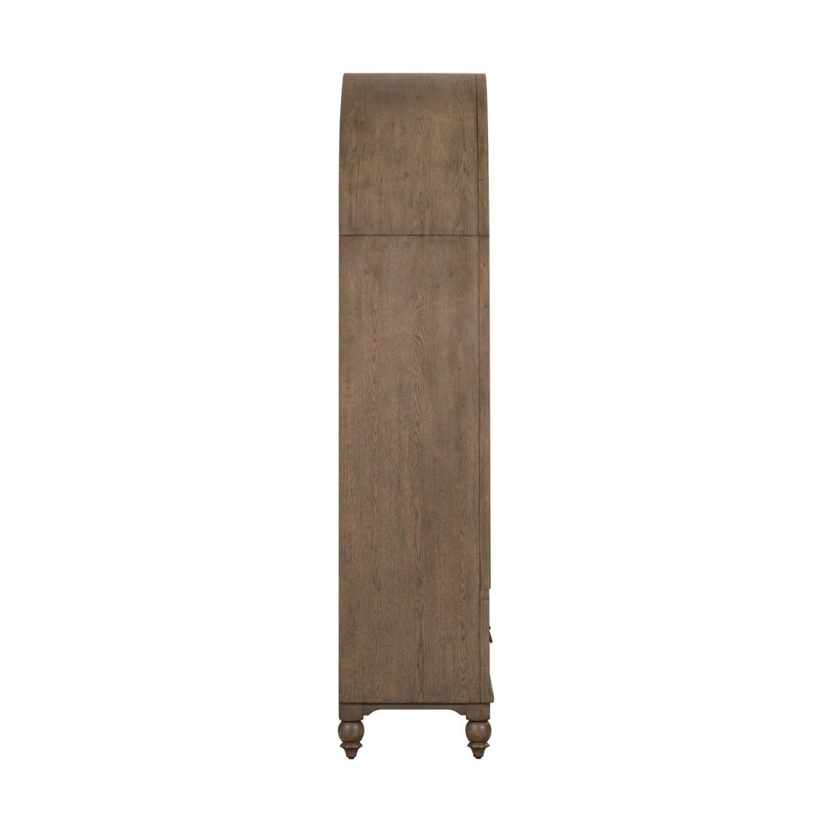 Americana Farmhouse - Arched Display Cabinet - Dusty Taupe Display Cabinets by Liberty Furniture - Walls Furniture & Mattress