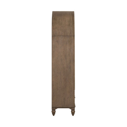 Americana Farmhouse - Arched Display Cabinet - Dusty Taupe Display Cabinets by Liberty Furniture - Walls Furniture & Mattress