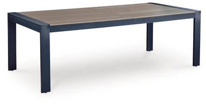 East Beach - Rectangular Dining Table With Umbrella Option - Blue Dining Tables by Signature Design by Ashley® - Walls Furniture & Mattress