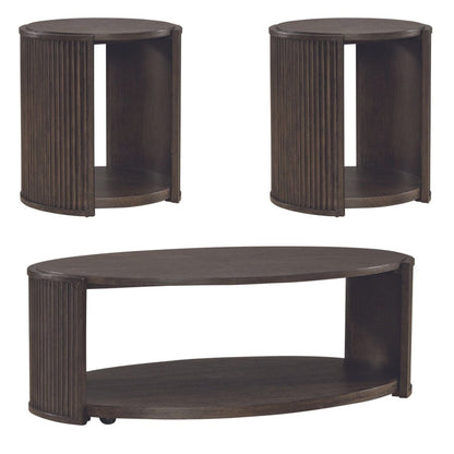 City View - 3 Piece Table Set (1 Cocktail 2 Round End Tables) - Coffee Bean Table Sets by Liberty Furniture - Walls Furniture & Mattress