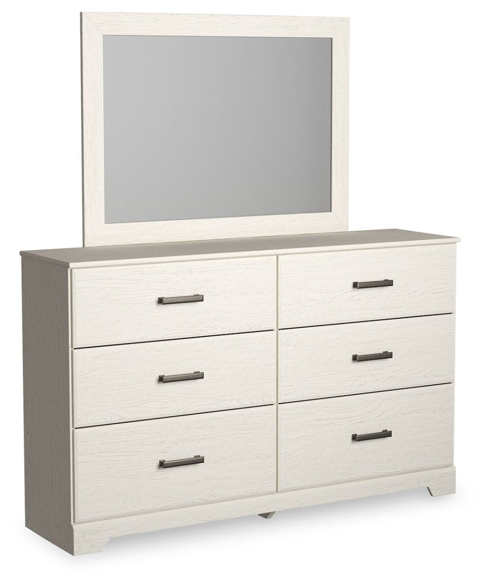 Stelsie - Dresser, Mirror - White Dresser & Mirror by Signature Design by Ashley® - Walls Furniture & Mattress