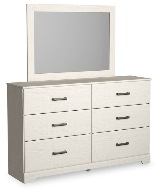 Stelsie - Dresser, Mirror - White Dresser & Mirror by Signature Design by Ashley® - Walls Furniture & Mattress