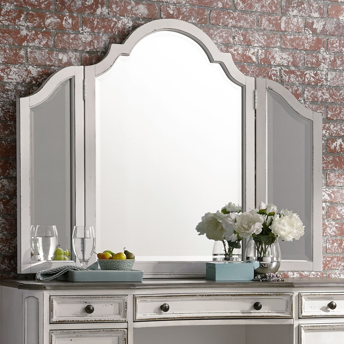 Magnolia Manor - Vanity Mirror - White Vanity Mirrors by Liberty Furniture - Walls Furniture & Mattress