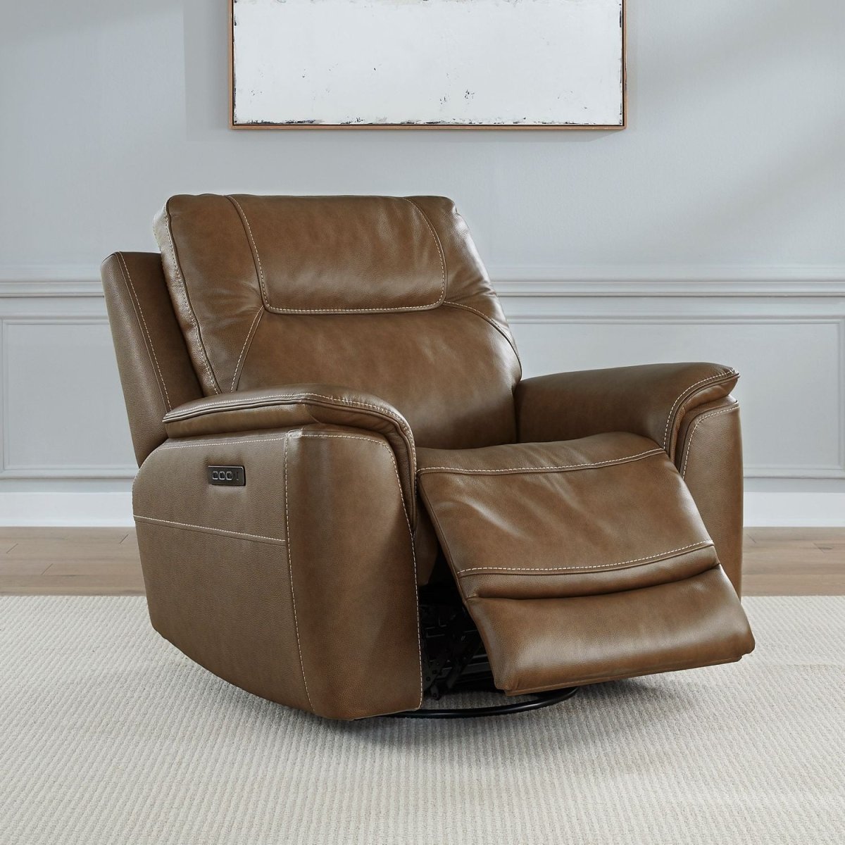 Collins - Swivel Glider Recliner P3 - Brown Swivel Glider Chairs by Liberty Furniture - Walls Furniture & Mattress
