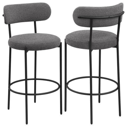 Viola - Boucle Upholstered Bar Stool (Set of 2) Stool Sets by Coaster Fine Furniture - Walls Furniture & Mattress