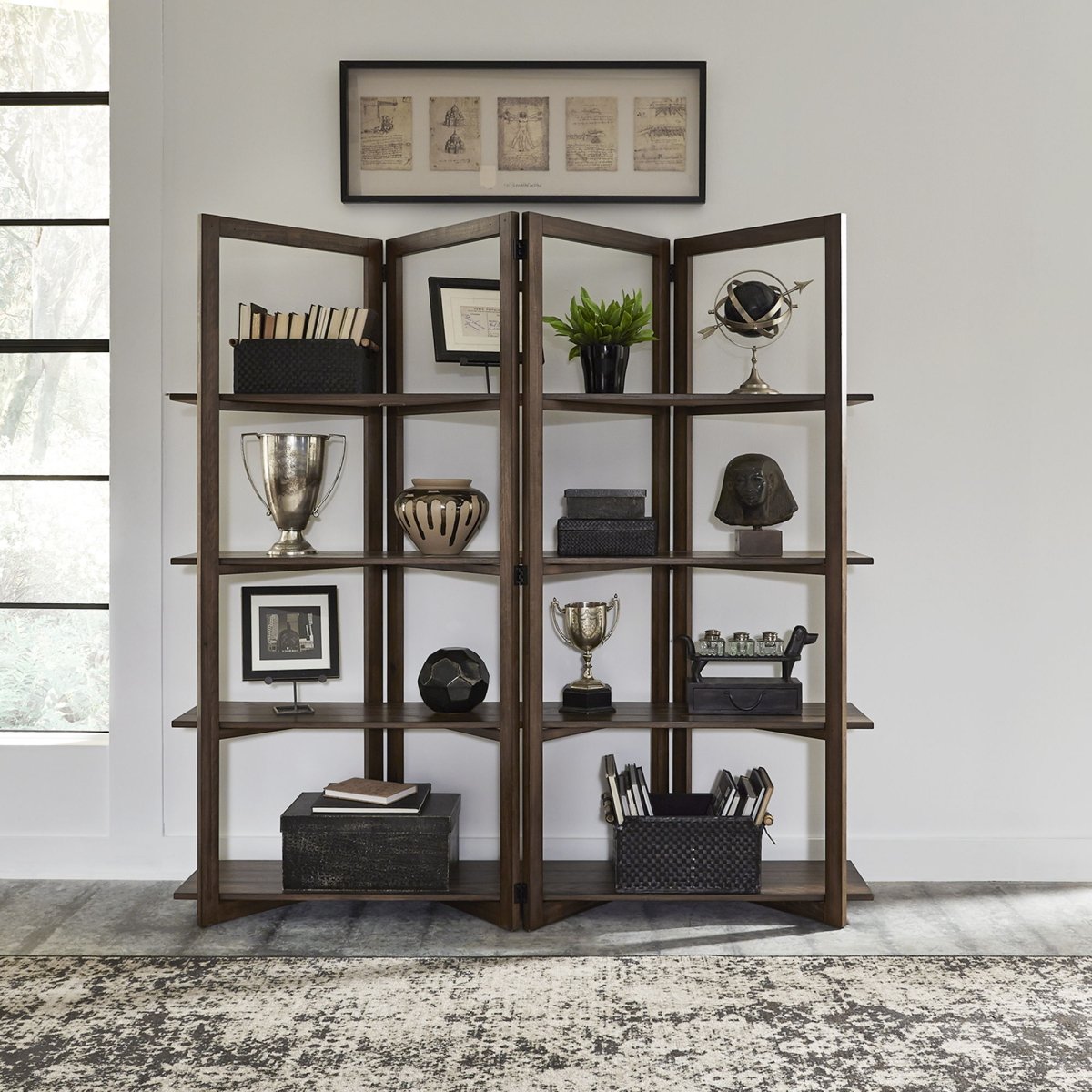 Lennox - Open Bookcase - Dark Brown Standard Bookcases by Liberty Furniture - Walls Furniture & Mattress