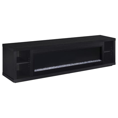 Deiter - 79" TV Stand Fireplace Media Console - Black Fireplace TV Stands by Coaster Fine Furniture - Walls Furniture & Mattress