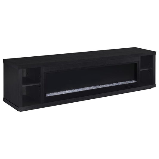 Deiter - 79" TV Stand Fireplace Media Console - Black Fireplace TV Stands by Coaster Fine Furniture - Walls Furniture & Mattress
