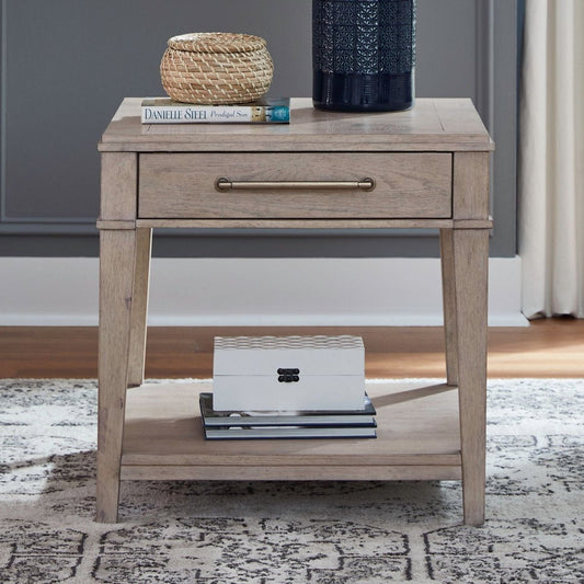 New Haven - End Table - Sanctuary White End Tables by Liberty Furniture - Walls Furniture & Mattress