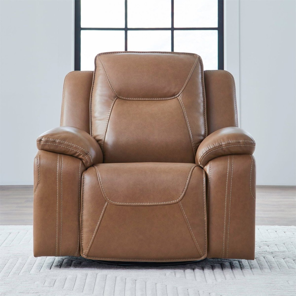 Callihan - Swivel Glider Recliner P3 - York Butternut Swivel Glider Chairs by Liberty Furniture - Walls Furniture & Mattress