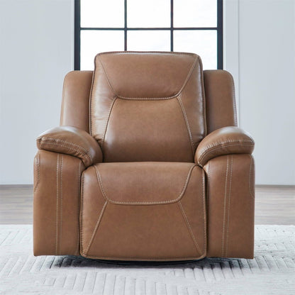 Callihan - Swivel Glider Recliner P3 - York Butternut Swivel Glider Chairs by Liberty Furniture - Walls Furniture & Mattress