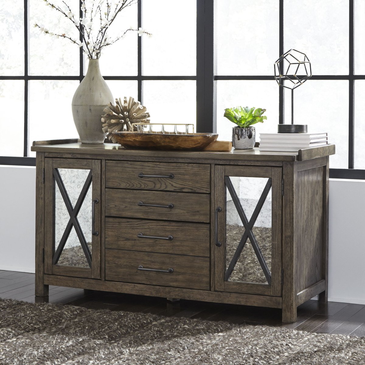 Sonoma Road - Small Credenza - Light Brown Credenzas by Liberty Furniture - Walls Furniture & Mattress