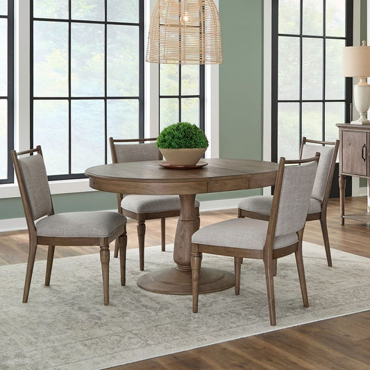 Hickory Grove - Opt 5 Piece Pedestal Table Set - Heirloom Brown 5 Piece Dining Room Sets by Liberty Furniture - Walls Furniture & Mattress