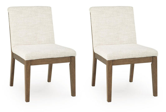 Marxmore - Dining Upholstered Side Chair (Set of 2) - Beige / Brown Chair Sets by Benchcraft® - Walls Furniture & Mattress