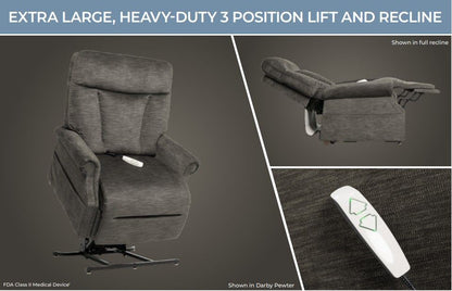 TRIO Tenacity Pewter Extra Large Heavy Duty Lift Chair