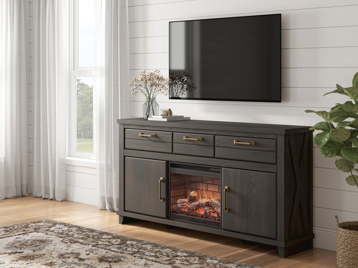Brazen Valley - TV Stand With Fireplace Option TV Stands by Signature Design by Ashley® - Walls Furniture & Mattress