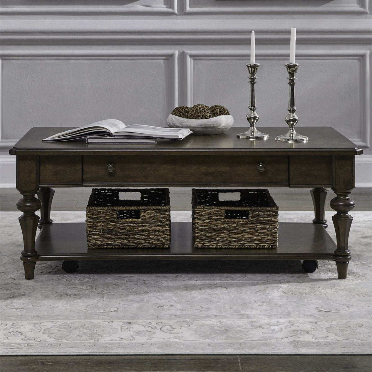 Arden Road - Rectangular Cocktail Table - Satin Cherry Cocktail Tables by Liberty Furniture - Walls Furniture & Mattress