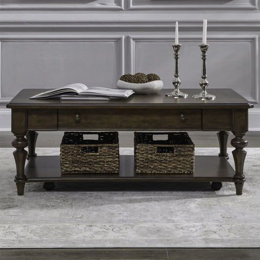 Arden Road - Rectangular Cocktail Table - Satin Cherry Cocktail Tables by Liberty Furniture - Walls Furniture & Mattress