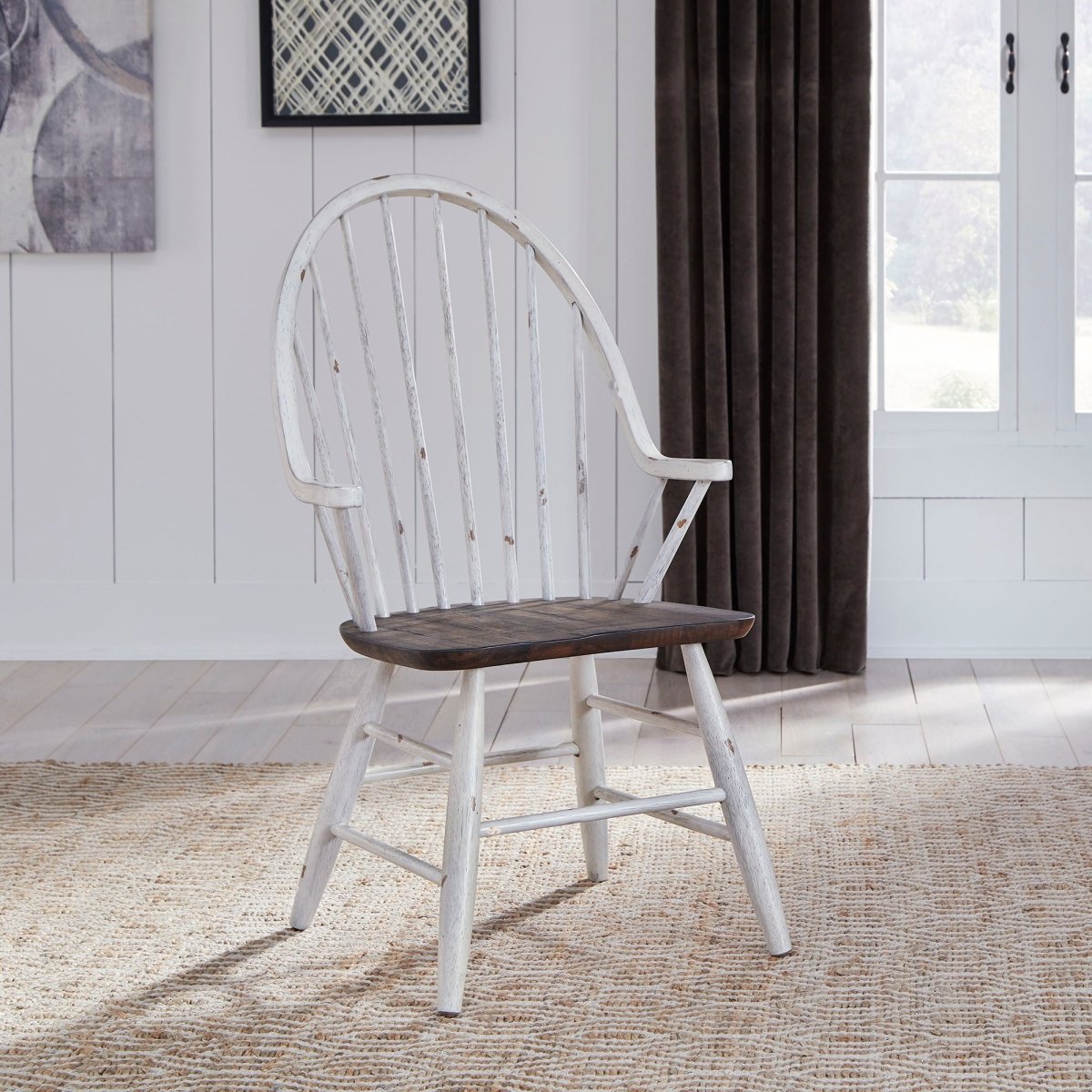 Farmhouse - Windsor Back Chair Arm Chairs by Liberty Furniture - Walls Furniture & Mattress