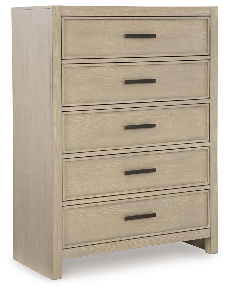 Calmoro - Five Drawer Chest - Gray Accent Chests by Ashley® - Walls Furniture & Mattress