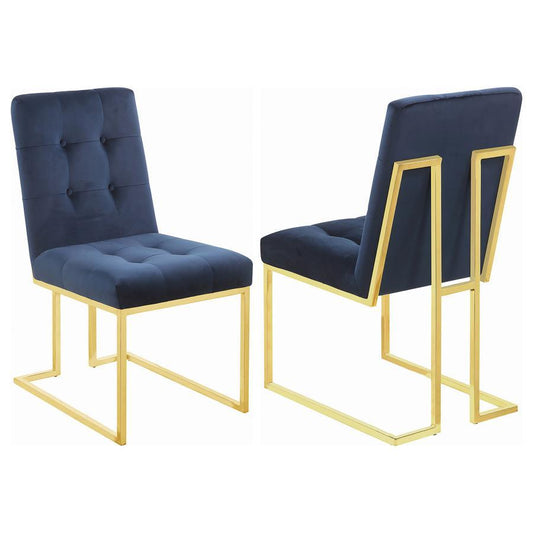 Cisco - Velvet Upholstered Dining Side Chair (Set of 2) Chair Sets by CoasterElevations - Walls Furniture & Mattress