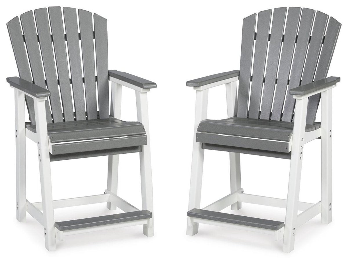 Transville - Barstool (Set of 2) - Gray / White Stool Sets by Signature Design by Ashley® - Walls Furniture & Mattress