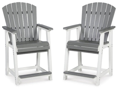 Transville - Barstool (Set of 2) - Gray / White Stool Sets by Signature Design by Ashley® - Walls Furniture & Mattress
