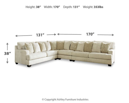 Rawcliffe - Sectional Stationary Sectionals by Signature Design by Ashley® - Walls Furniture & Mattress
