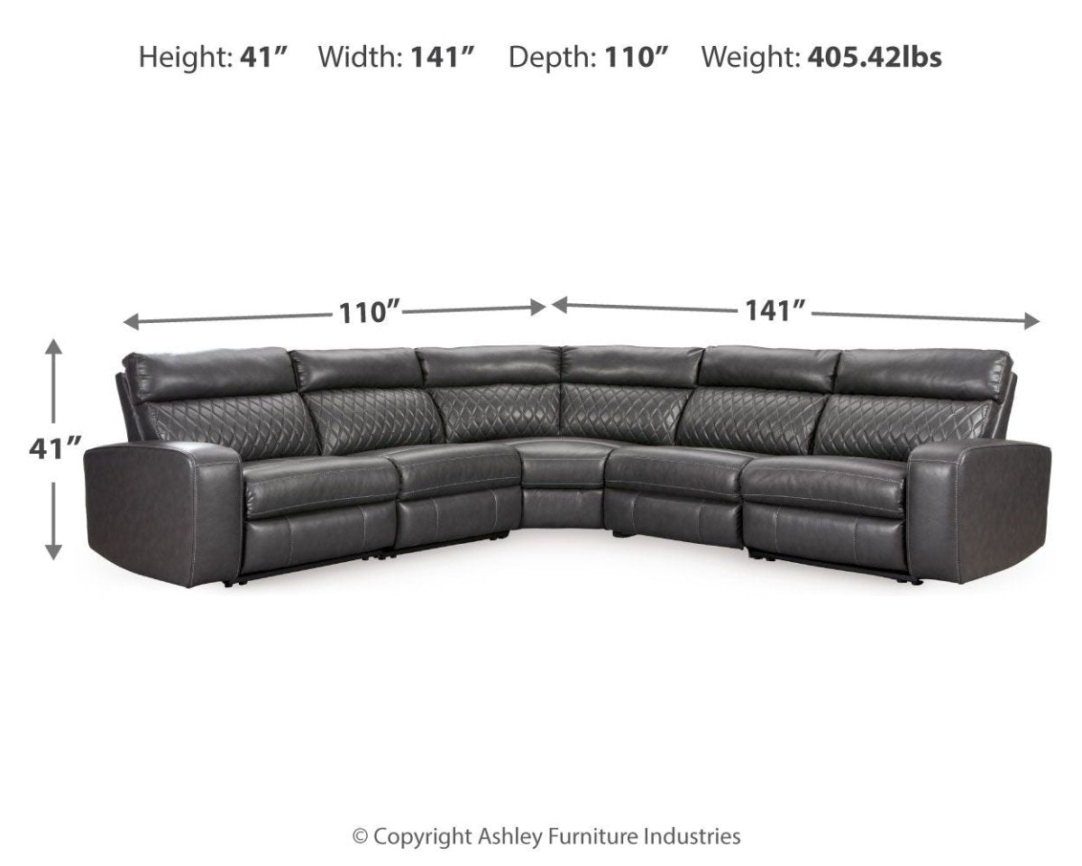 Samperstone - Power Reclining Sectional Reclining Sectionals by Signature Design by Ashley® - Walls Furniture & Mattress