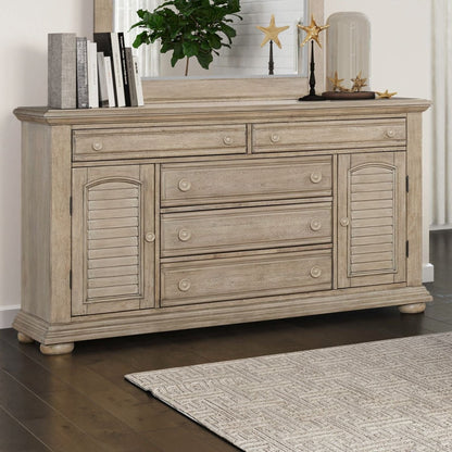 Summer House - 2 Door 5 Drawer Dresser - Sand Dune Dressers by Liberty Furniture - Walls Furniture & Mattress