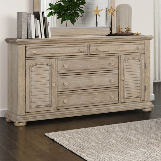 Summer House - 2 Door 5 Drawer Dresser - Sand Dune Dressers by Liberty Furniture - Walls Furniture & Mattress