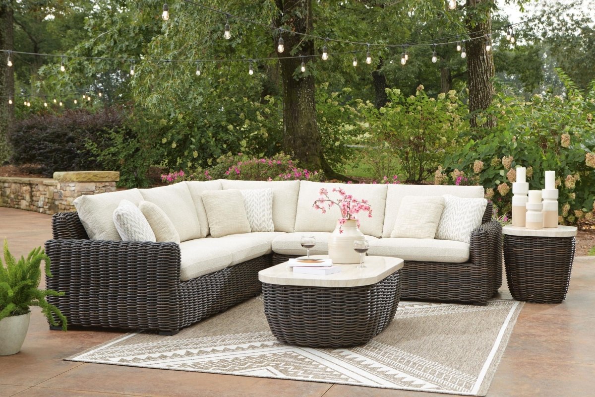 Kimora - Outdoor Sectional Stationary Sectionals by Signature Design by Ashley® - Walls Furniture & Mattress