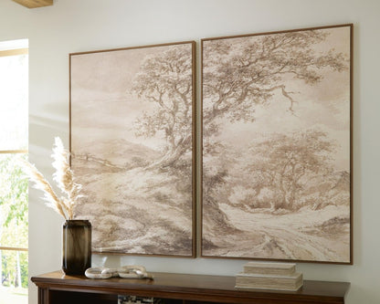 Stormish - Wall Art Set (Set of 2) - Beige / Brown Canvas Art Sets by Signature Design by Ashley® - Walls Furniture & Mattress