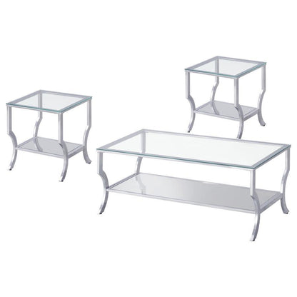 Saide - Glass Top Coffee And End Table Set Table Sets by Coaster Fine Furniture - Walls Furniture & Mattress