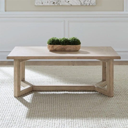 Proximity Place - Rectangular Cocktail Table - Barley Buff Cocktail Tables by Liberty Furniture - Walls Furniture & Mattress