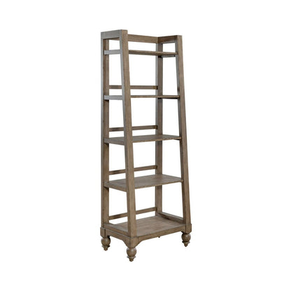 Americana Farmhouse - Wood Leaning Pier Bookcase - Dusty Taupe Piers by Liberty Furniture - Walls Furniture & Mattress