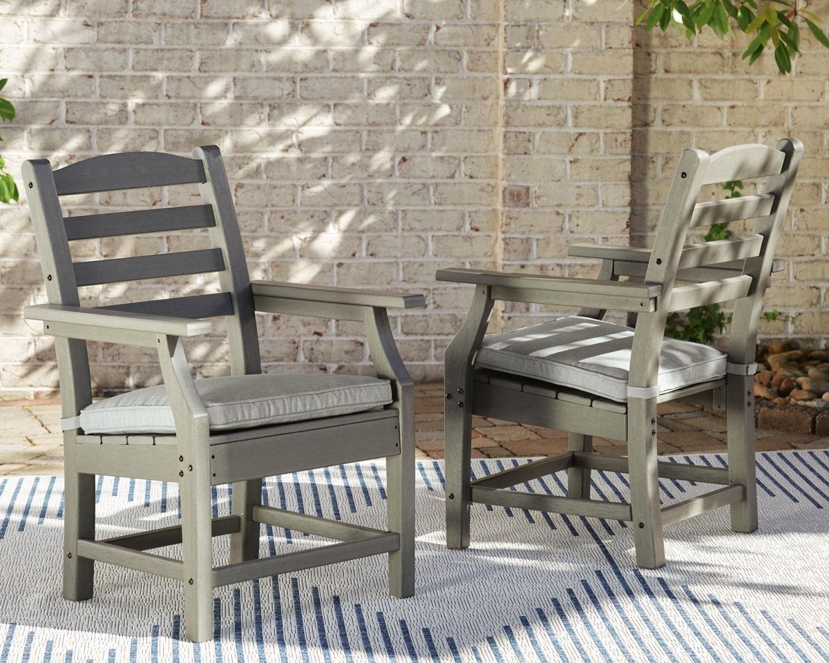 Visola - Arm Chair With Cushion (Set of 2) - Gray Chair Sets by Signature Design by Ashley® - Walls Furniture & Mattress
