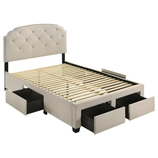 Marianna - 4 - Drawer Upholstered Storage Bed Storage Beds by Coaster Fine Furniture - Walls Furniture & Mattress