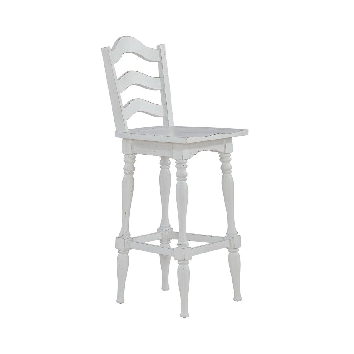 Magnolia Manor - Ladderback Swivel Bar Stool - White Bar Height (28" - 30") by Liberty Furniture - Walls Furniture & Mattress