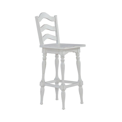 Magnolia Manor - Ladderback Swivel Bar Stool - White Bar Height (28" - 30") by Liberty Furniture - Walls Furniture & Mattress
