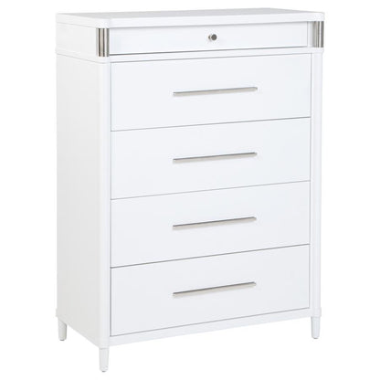 Gracemont - 5 - Drawer Bedroom Chest Of Drawers - White Accent Chests by Coaster Fine Furniture - Walls Furniture & Mattress