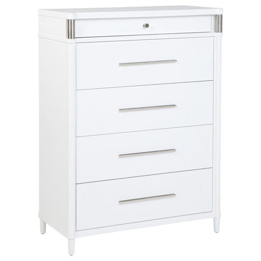Gracemont - 5 - Drawer Bedroom Chest Of Drawers - White Accent Chests by Coaster Fine Furniture - Walls Furniture & Mattress