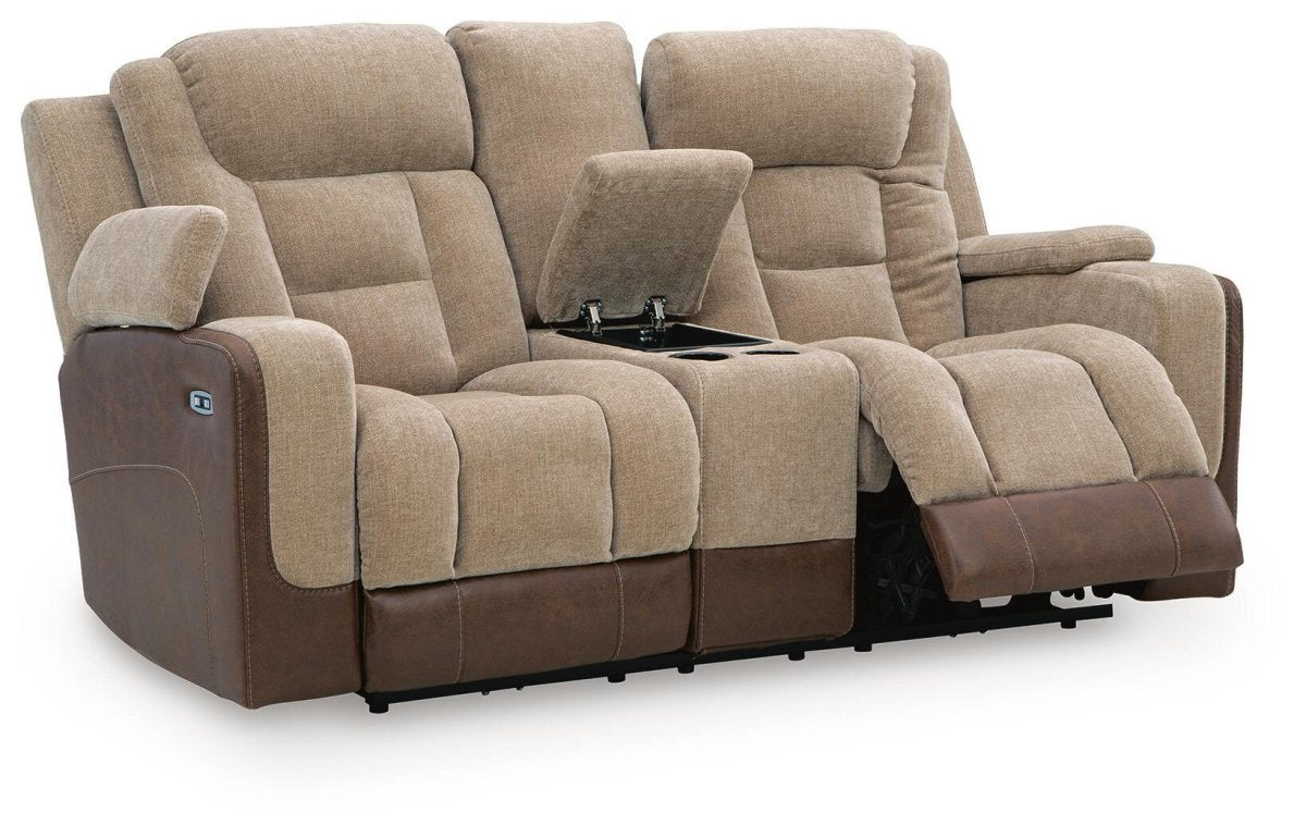 Mixed Motion - Power Reclining Loveseat With Console / Adjustable Headrest Reclining Loveseats by Signature Design by Ashley® - Walls Furniture & Mattress